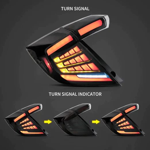 LED Tail Lights For Honda Civic Hatchback LX Sport EX 2016-2021 (5 Door, 10th generation) Rear Lamps