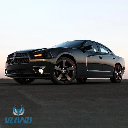 LED Projector Headlights For Dodge Charger 2011-2014 With Sequential Turn Signals