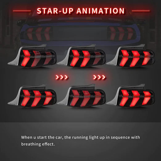 LED Tail Lights For Ford Mustang 2010 2011 2012 with 7 Lighting Modes