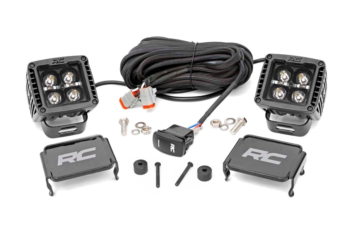 LED Light Kit | Cowl Mount | 2" Black Pair | White DRL | Jeep Gladiator JT/Wrangler JL (18-24)