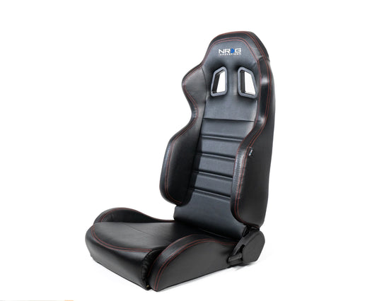 NRG Reclinable racing Seat Red Stitching