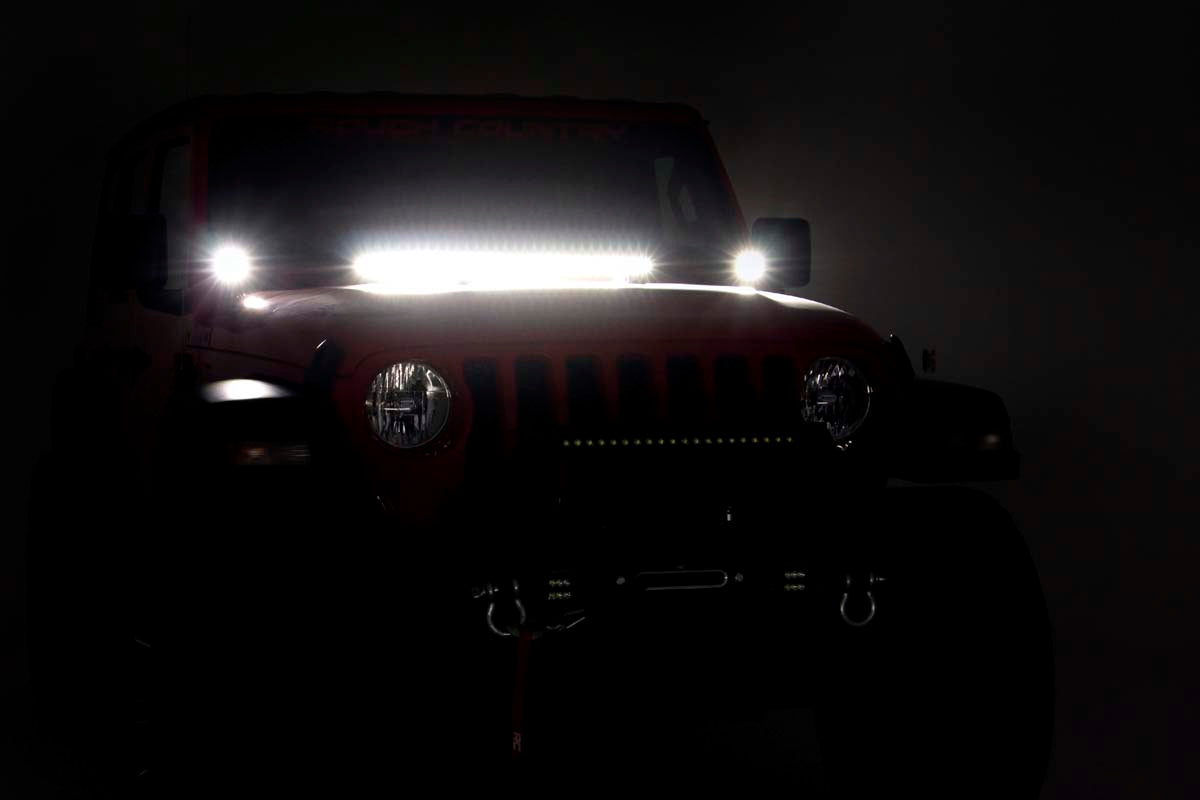 LED Light Kit | Cowl Mount | 2" Black Pair | White DRL | Jeep Gladiator JT/Wrangler JL (18-24)