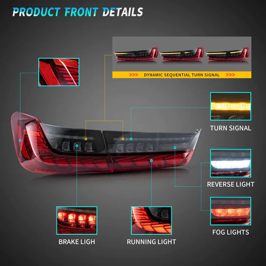 VLAND OLED Tail Lights For BMW 3-Series G20 Sedan 2019-2022 Seventh Generation with Start-up Animation