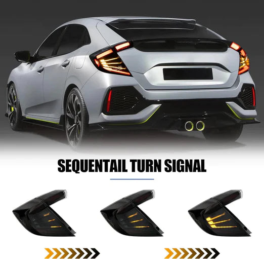 VLAND LED Taillights For Honda Civic Hatchback LX Sport EX 2016-2021 (5 Door, 10th generation) Rear Lamps