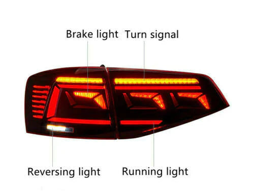 VLAND LED Tail Lights For Volkswagen [VW] Jetta MK6 2015-2018 With Start Up Animation Rear Lamps