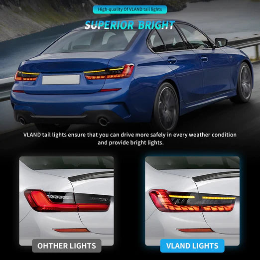 VLAND OLED Tail Lights For BMW 3-Series G20 Sedan 2019-2022 Seventh Generation with Start-up Animation