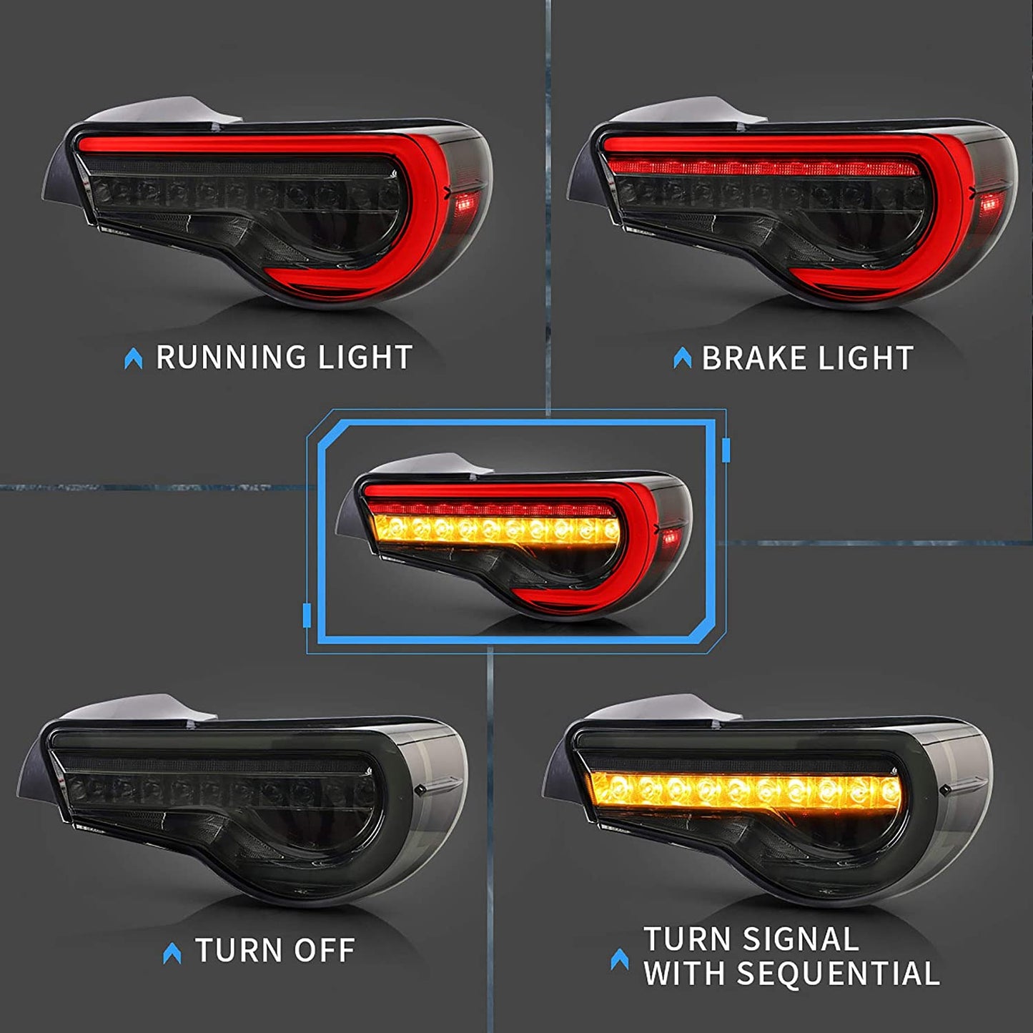 VLAND LED Tail Lights For Toyota 86/Subaru BRZ/Scion FRS 2012-2020