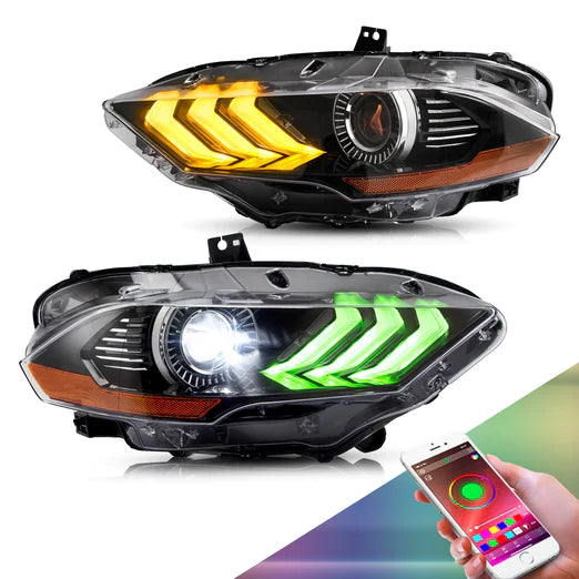 LED & RGB Projector Headlights For Ford Mustang GT and EcoBoost Models 2018-2022