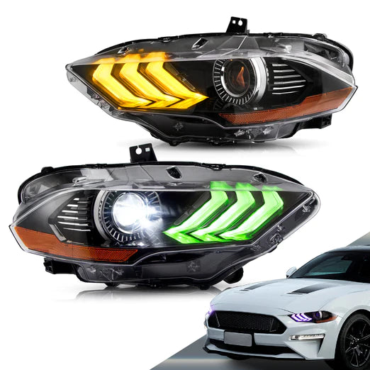 VLAND RGB Projector Headlights For Ford Mustang (Sixth Generation) [S550] 2018-2022