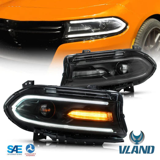 LED Headlights For Dodge Charger 2015-UP OEM Factory Front Lights Assembly