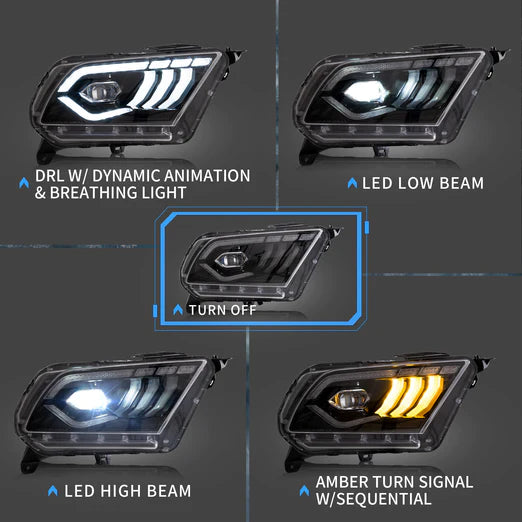 LED Projector Headlights For Ford Mustang 2010-2014