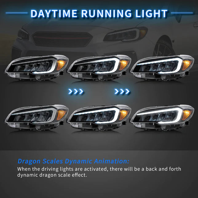 OLM hikari Full LED Reflection Bowl Headlights For Subaru WRX/STI 2015-2021