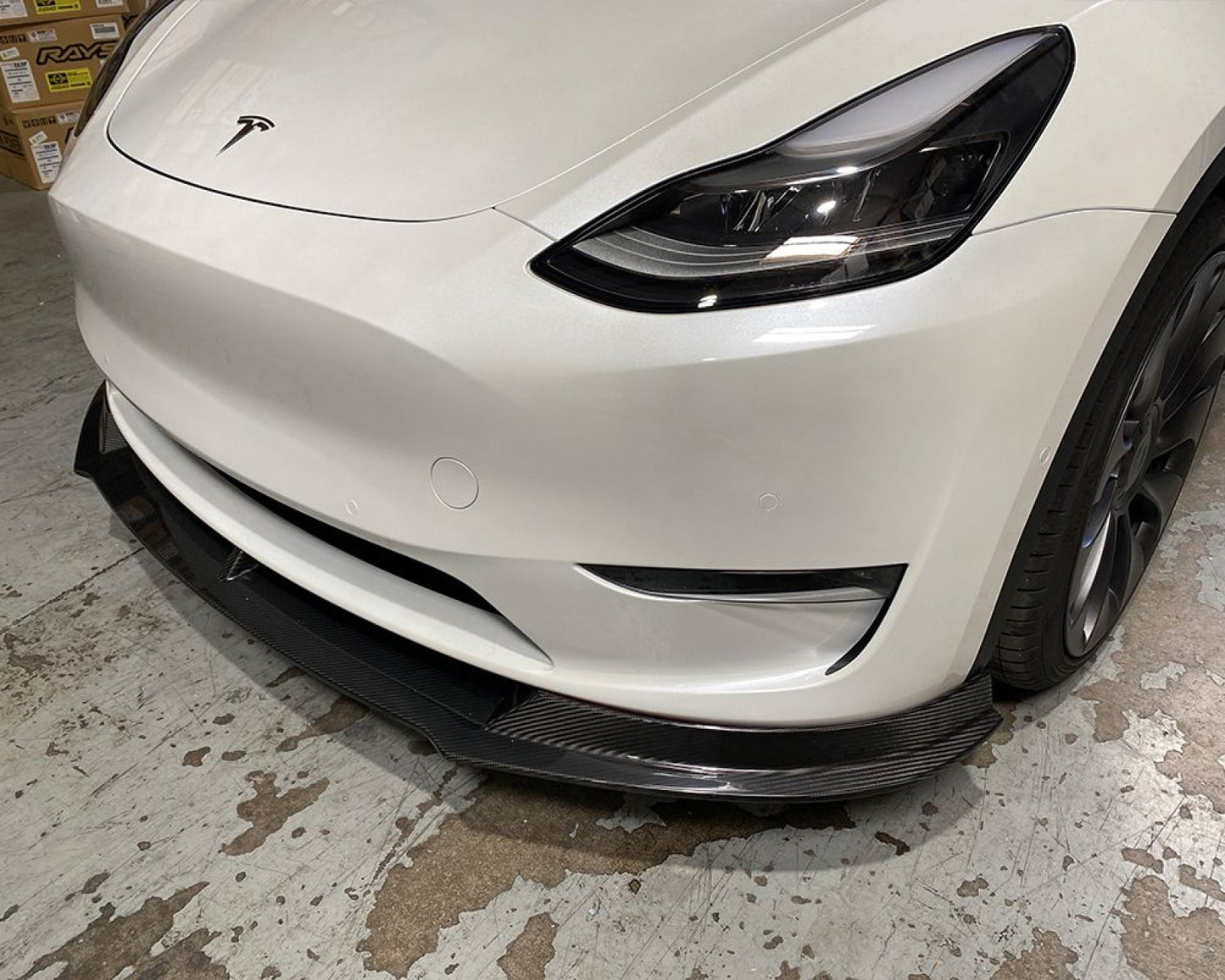 VR Aero Carbon Fiber Front Lip Tesla Model Y 2020