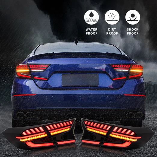 VLAND LED V4 Tail Lights For Honda Accord 2018-2021 10th Gen with Amber Sequential Turn Signal