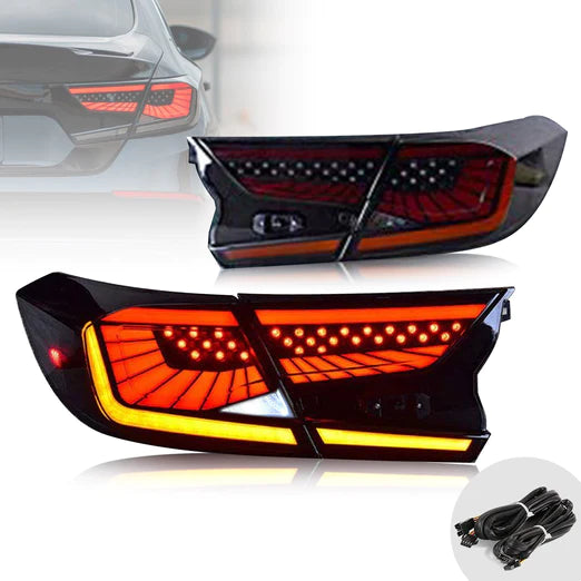 LED Tail Lights For Honda Accord 10th Gen V3 ﻿﻿Space 2018-2021 with Amber Sequential Turn Signal