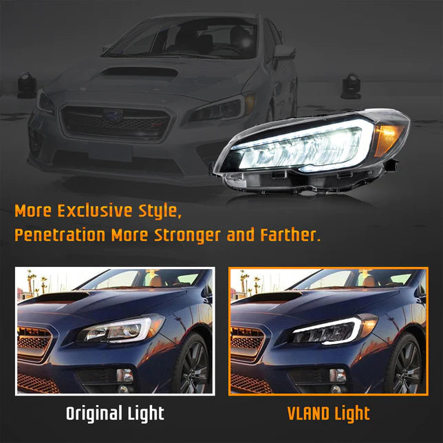 OLM hikari Full LED Reflection Bowl Headlights For Subaru WRX/STI 2015-2021