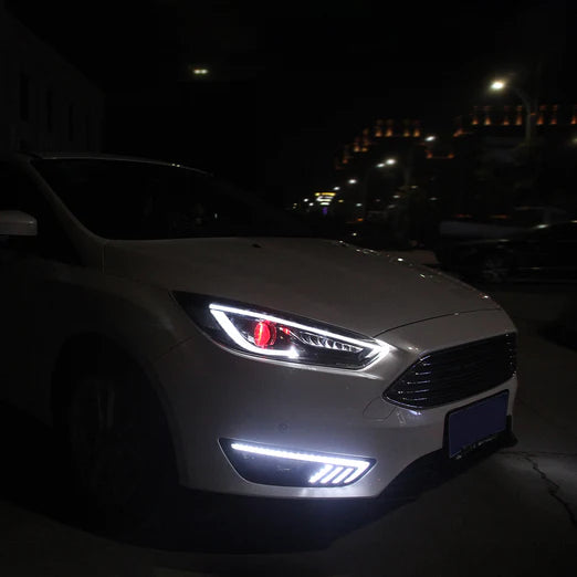 LED Demon Eye Headlights For Ford Focus 2015-2017 With Sequential Indicators Turn Signals