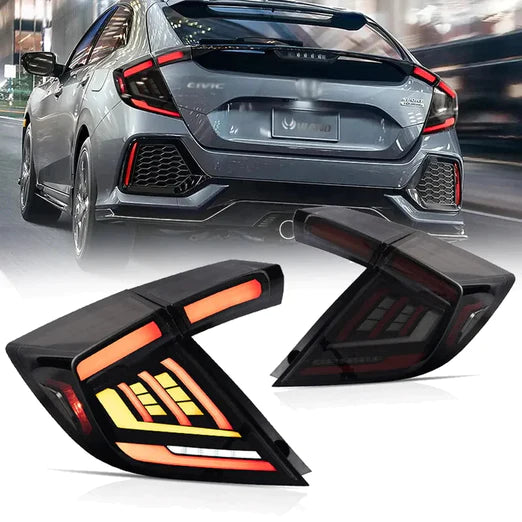 VLAND LED Taillights For Honda Civic Hatchback LX Sport EX 2016-2021 (5 Door, 10th generation) Rear Lamps