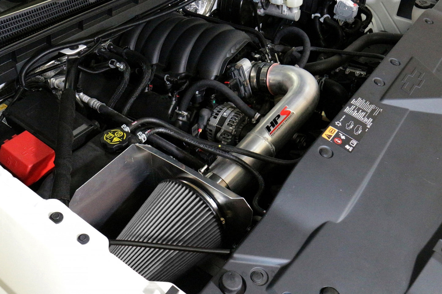 HPS Red Cold Air Intake Kit Heat Shield Cool Ram 827-603R-1