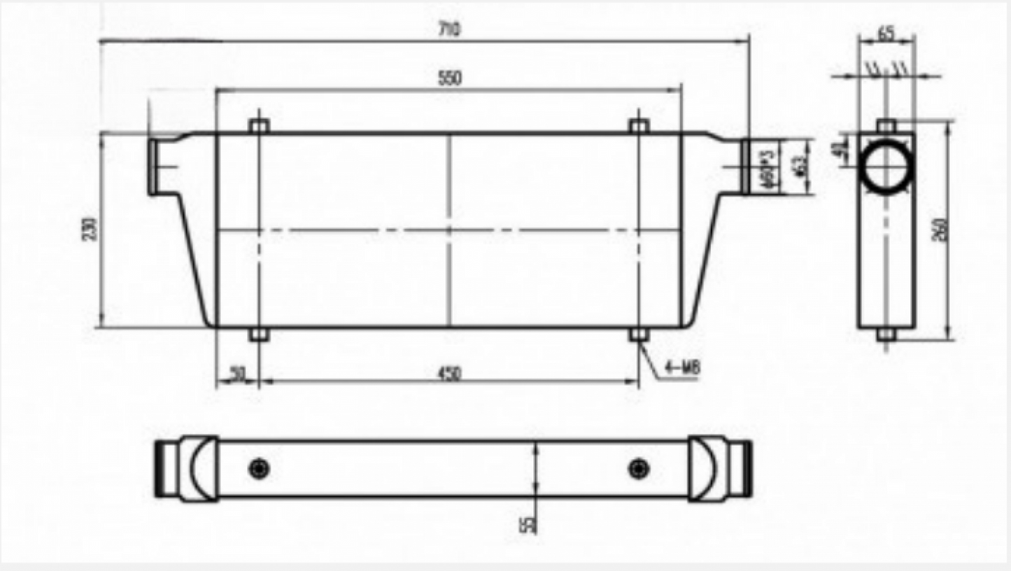 BOOST Products Competition Intercooler 600HP 22" x 12" x 3" with 2-3/8" I/O OD