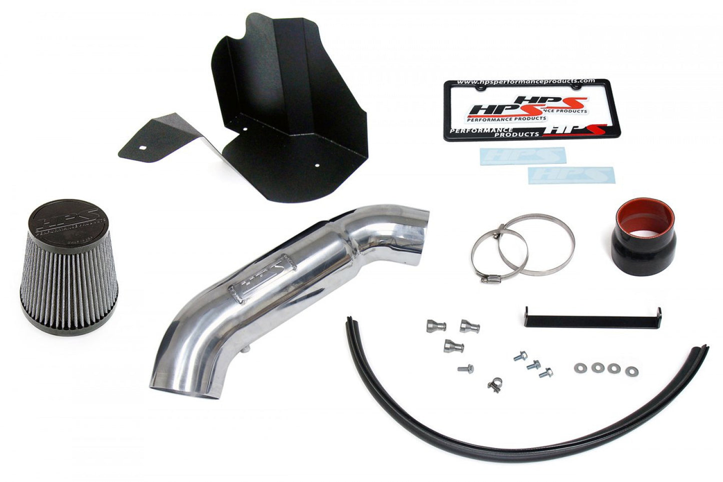 HPS Shortram Air Intake Kit 2012-2015 Audi A7 Quattro 3.0L Supercharged (C7), Includes Heat Shield - Polished