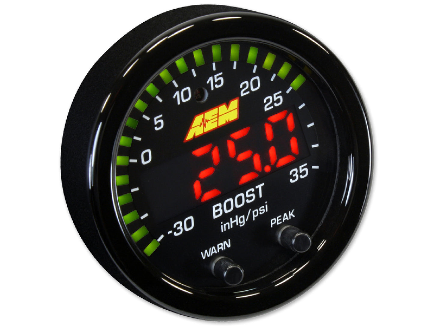 AEM X-Series Boost Pressure Gauge -30 inHg ~ 35 psi / -1 ~ 2.5 bar