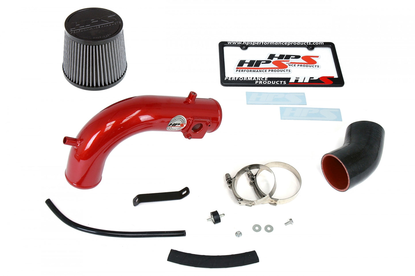 HPS Red Shortram Air Intake Kit Cool Short Ram SRI High Flow Filter 827-105R