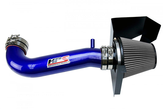 HPS Blue Shortram Air Intake Kit   Heat Shield Cool Short Ram SRI 827-600BL