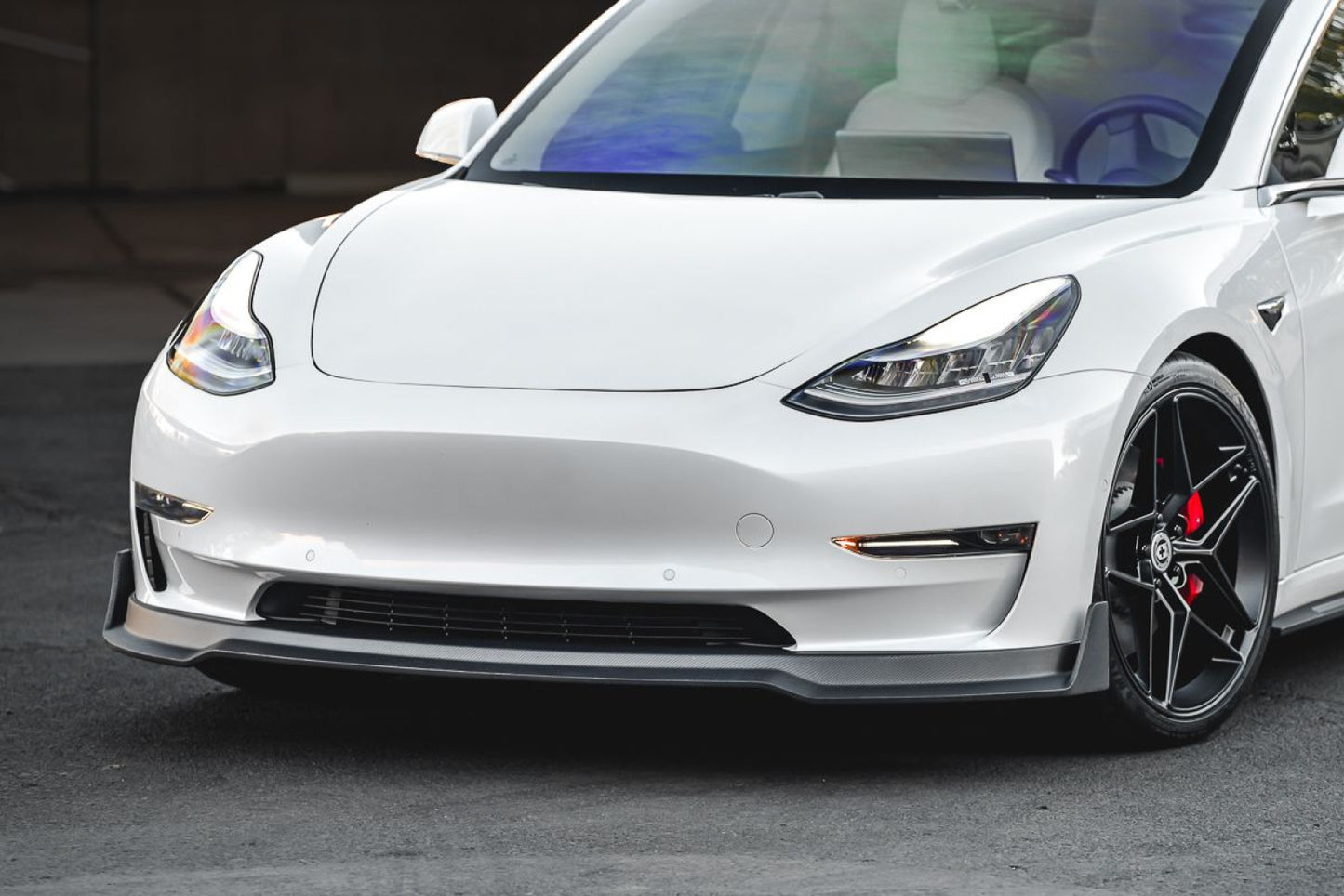 VR Aero Matte Carbon Fiber Front Lip Spoiler Tesla Model 3 2018