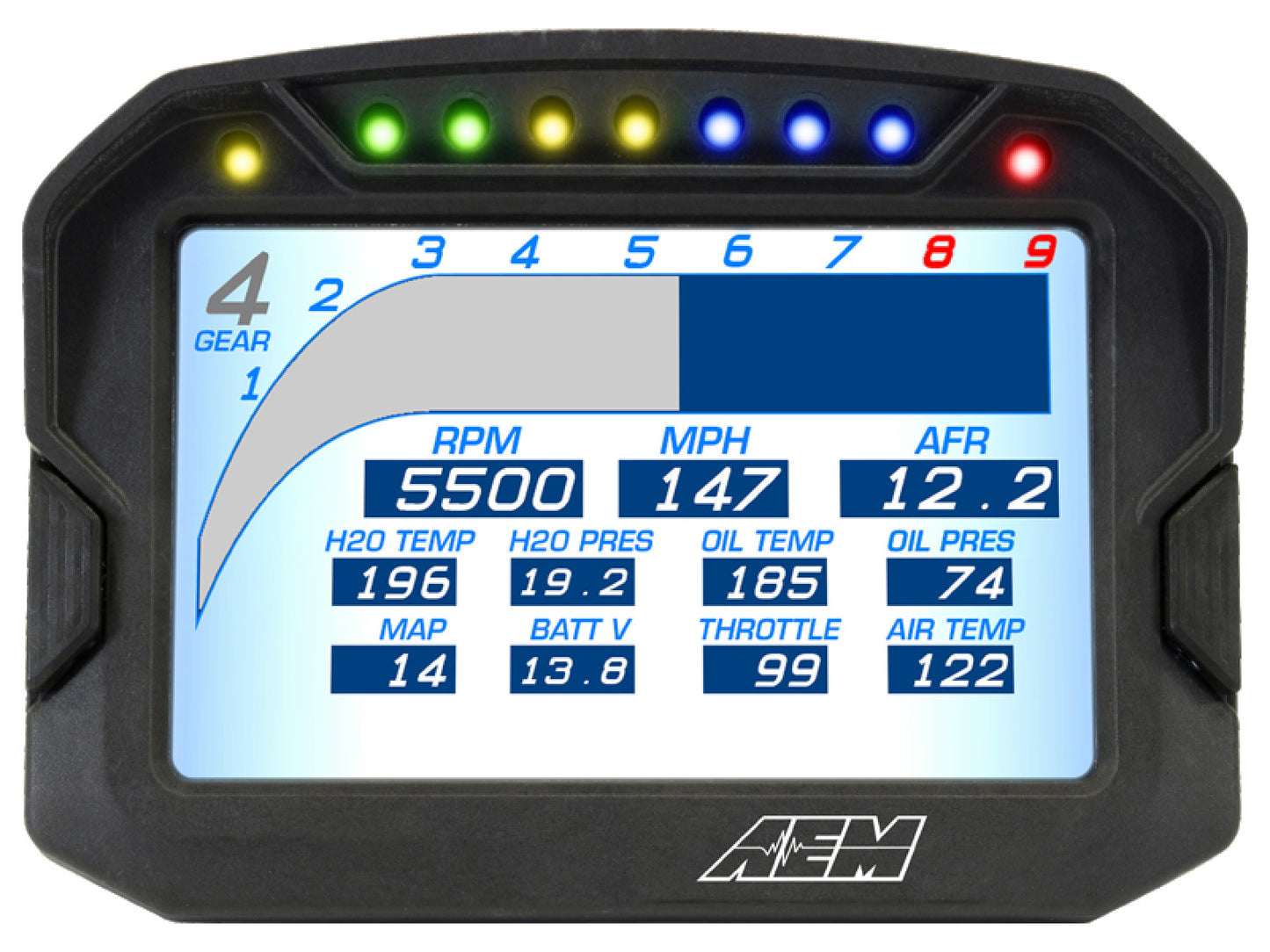 AEM CD-5 Carbon Digital Racing Logging and GPS Enabled Dash Display