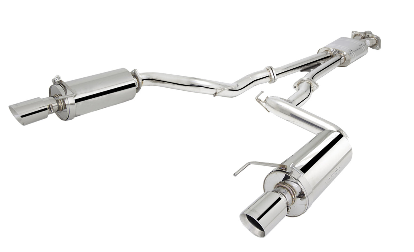 XForce Ford Mustang EcoBoost/GT Coupe/Convertible 2015-17 Twin 21/2" Stainless Steel Cat-Back Exhaust System With 3" Round Rear Mufflers