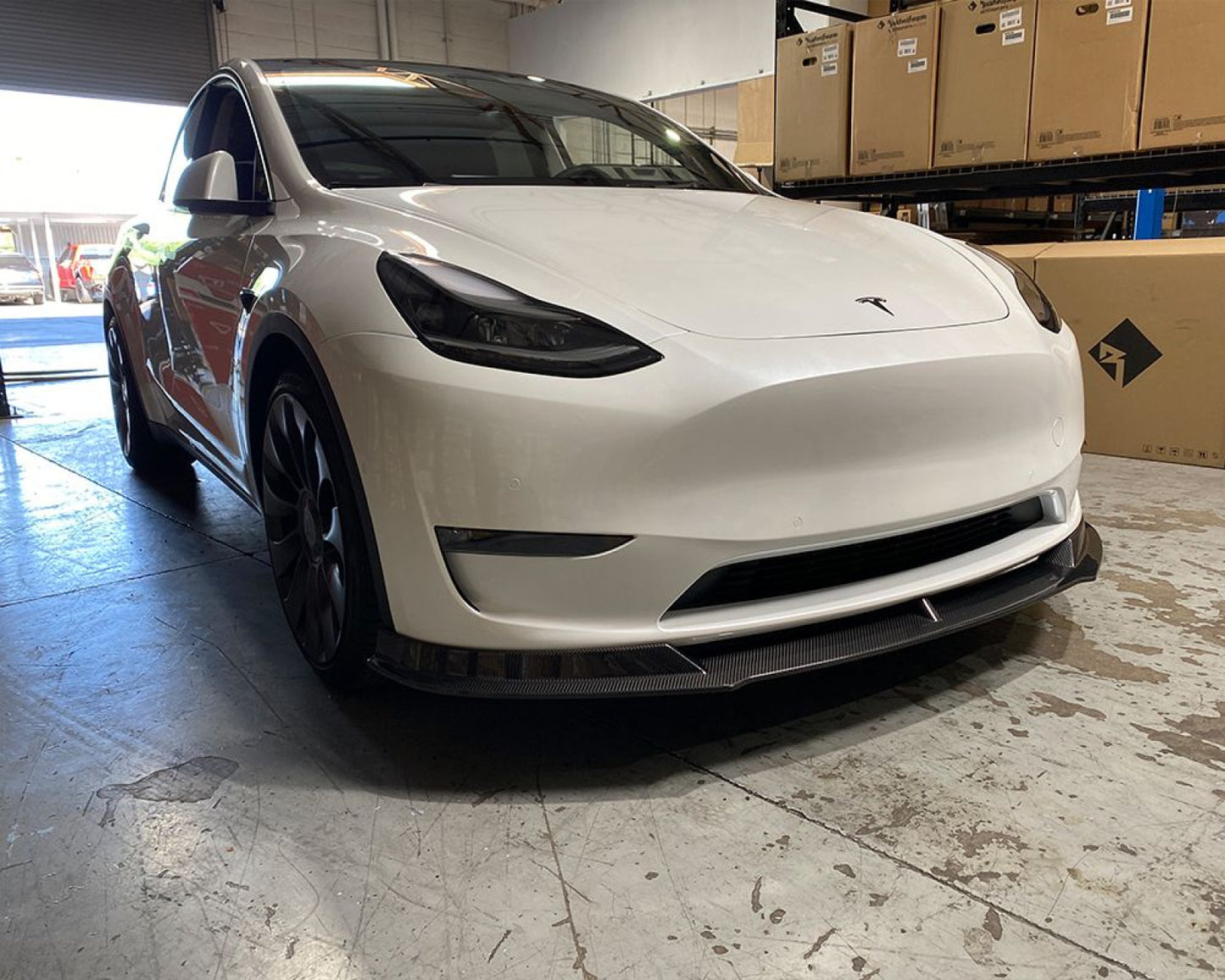 VR Aero Carbon Fiber Front Lip Tesla Model Y 2020