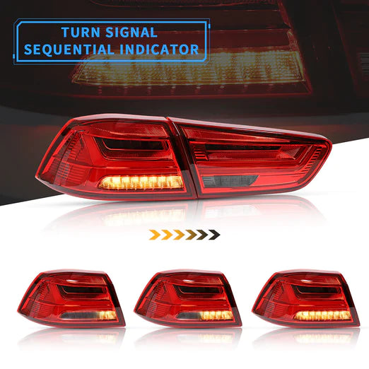 VLAND LED Tail Lights For Mitsubishi Lancer EVO X 2008-2018 With Sequential Indicators