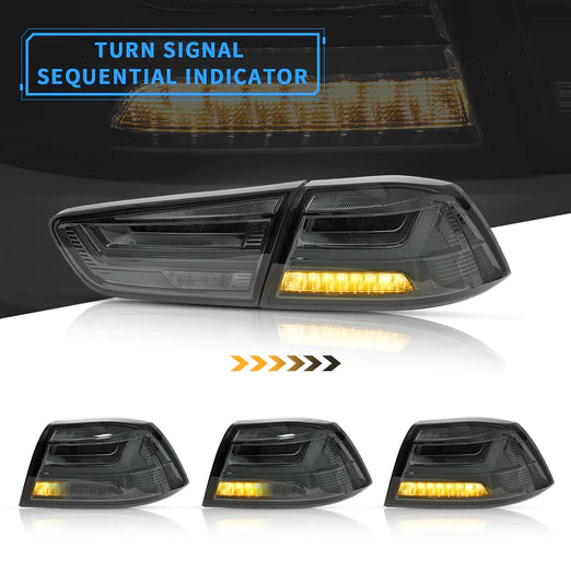 VLAND LED Tail Lights For Mitsubishi Lancer EVO X 2008-2018 With Sequential Indicators