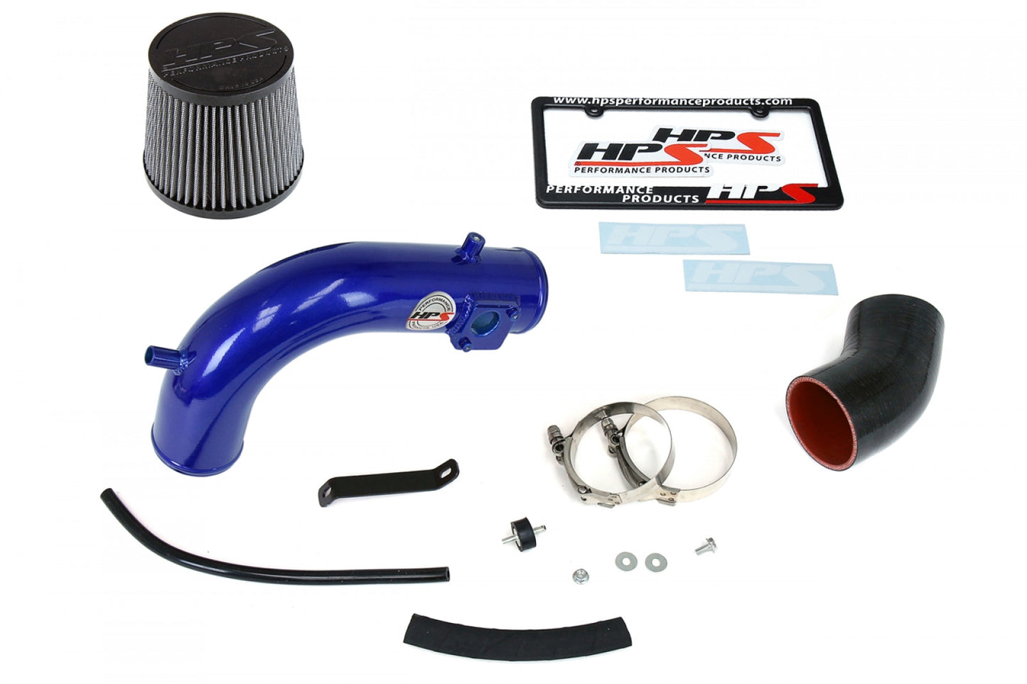 HPS Blue Shortram Air Intake Kit Cool Short Ram SRI High Flow Filter 827-105BL