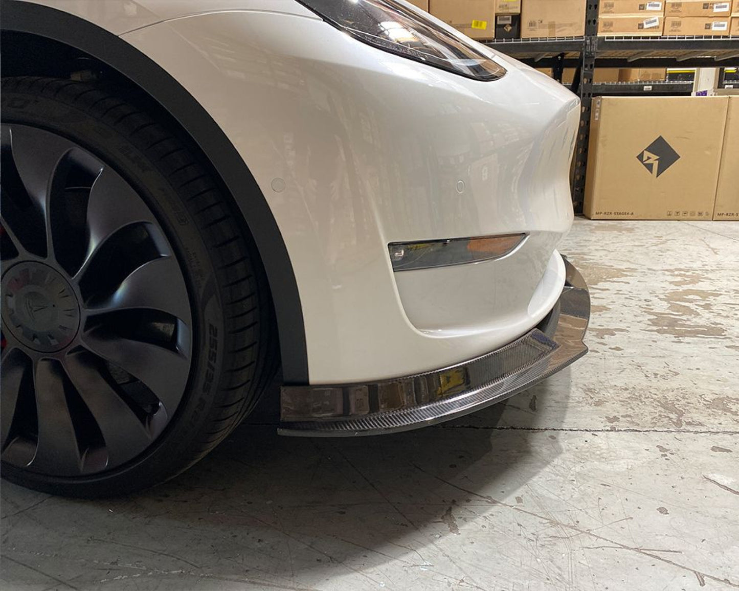 VR Aero Carbon Fiber Front Lip Tesla Model Y 2020