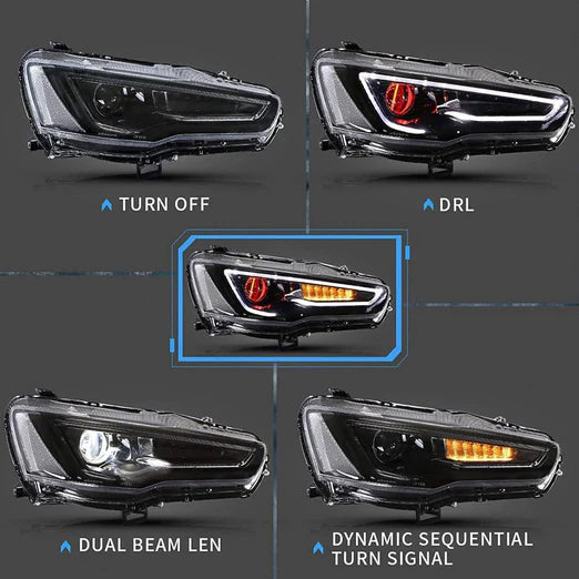 Demon Eye Headlights For Mitsubishi Lancer GT EVO X 2008-2018