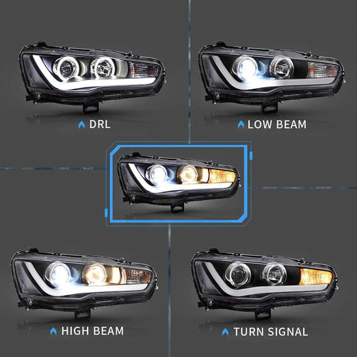 Dual Beam Headlights For Mitsubishi Lancer EVO X 2008-2018