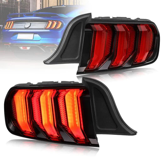 Full LED Tail Lights For Ford Mustang 2015-UP with Sequential Turn Signal (5 modes switchable)