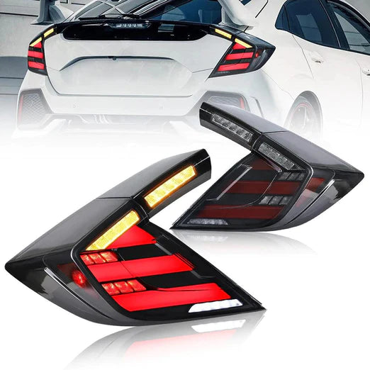 mugen style Full LED Tail Lights For Honda Civic Hatchback & Type R FK8 2016-2021