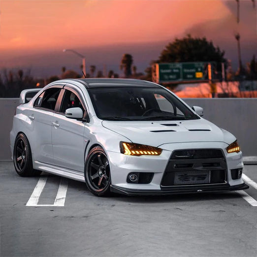 Headlights For Mitsubishi Lancer Evo X 2008-2017 With DRL Start UP Animation