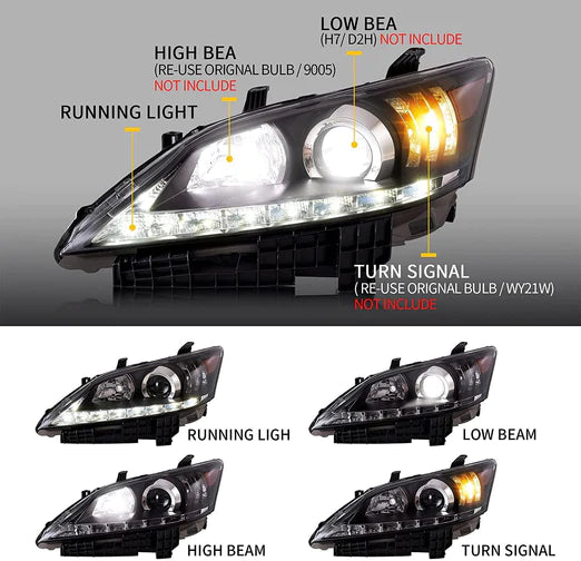 LED Headlights For 2010-2012 Lexus ES350