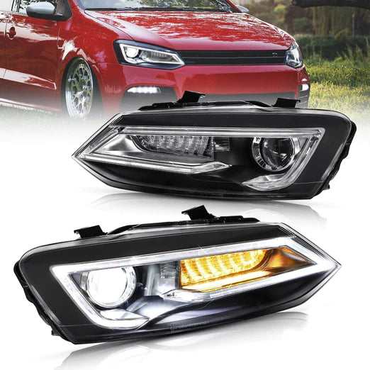 LED Headlights For Volkswagen (VW) Polo MK5 2011-2017 Turn Signal with Sequential indicators