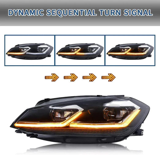 LED Projector Headlights For Volkswagen Golf MK7 2013-2016 VW MK7.5 2017-2020