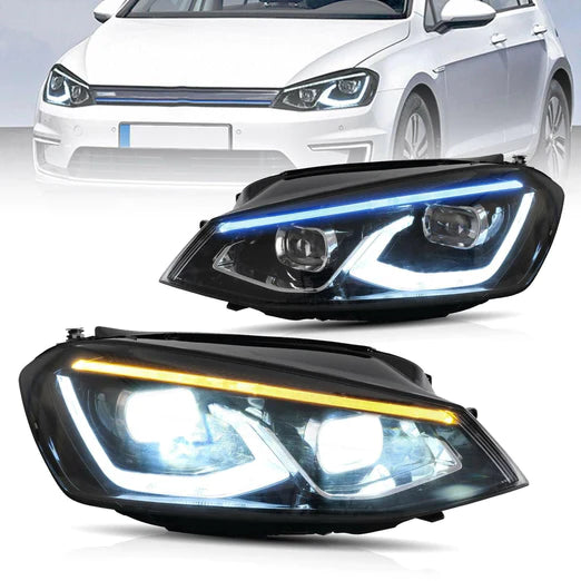 LED Projector Headlights For Volkswagen(VW) Golf MK7 2014-2017 With Sequential indicator Turn Signals (MK8 Style)