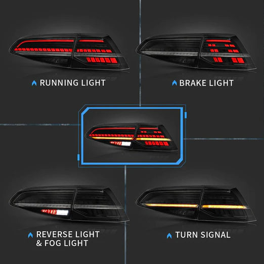 LED Tail lights Fit For Volkswagen Golf 7 MK7 MK7.5 2013-2020[E-MARK](NOT Suitable for factory halogen taillights version)