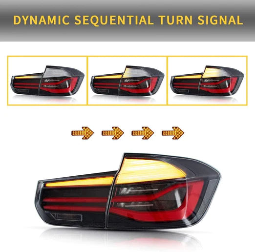 LED Tail Lights For 2012-2015 BMW 3-Series F30 F80 With Sequential Turn Signal