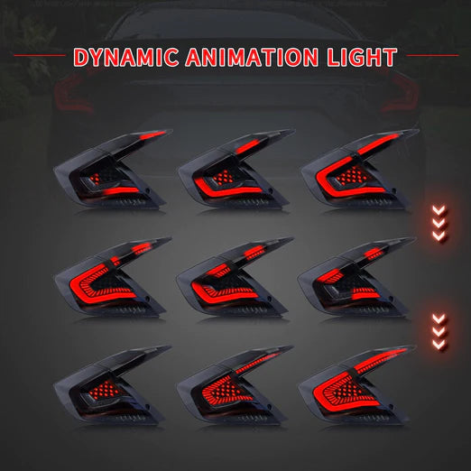 Led Tail Lights For 2016-2021 Honda Civic Sedan 10th Gen