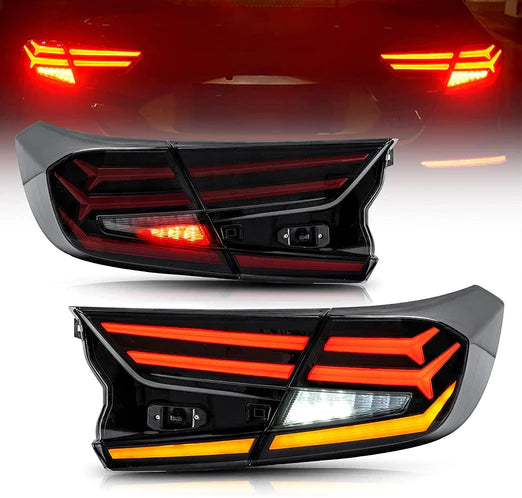 LED Tail lights For Honda Accord 2018-2021 10th Gen with Amber Sequential Turn Signal