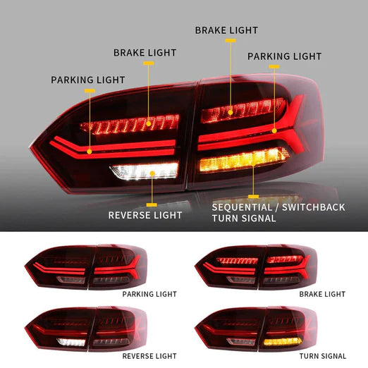 VLAND LED Tail Lights For Volkswagen Sagitar/Jetta MK6 2011-2014